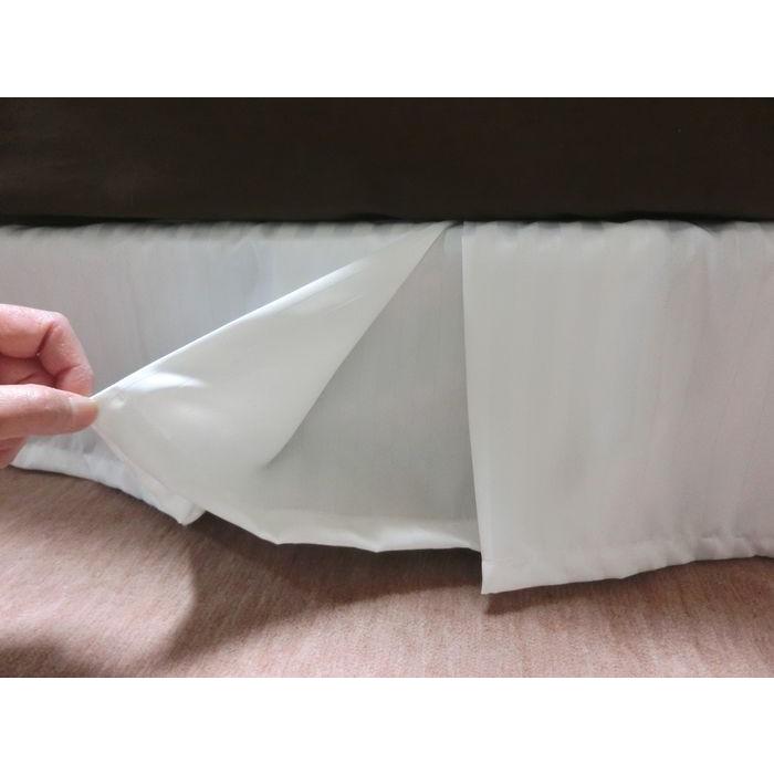 ベッドスカート キング スリットタイプ 180x195/200/210cm スカート丈約15/20/23/25cm ポリエステル100% 日本製 エステル・ストライプ・サテン 洗濯可能の画像