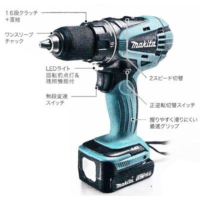 マキタ マキタ電動工具 充電ドライバドリル 14.4V 1.5ah DF471DSHX 