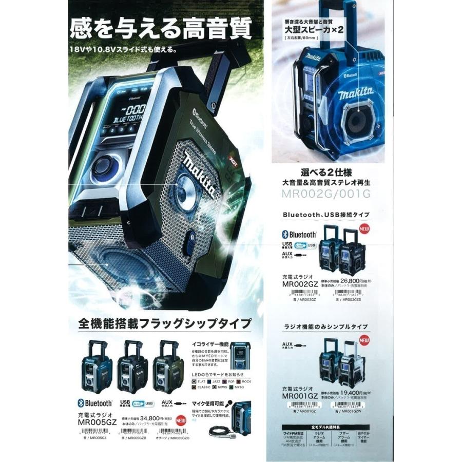 マキタ（makita） マキタ電動工具 充電式ラジオ MR002GZB 黒 本体のみ