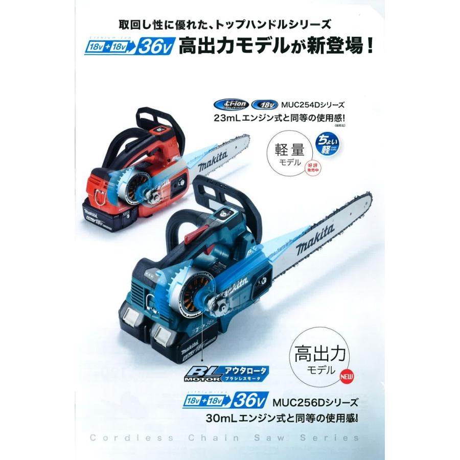 マキタ マキタ電動工具 充電式チェンソー MUC356DZF 青 350mm 18V+18V 