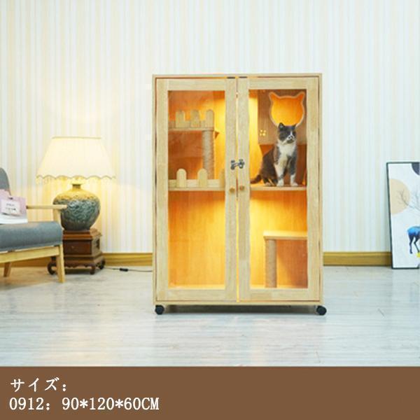 猫の別荘 ネコハウス 猫部屋 猫 ハウス、ベッド アパート ペット キャット別墅 通気 無臭 天然（全実木製） ハウス 通気