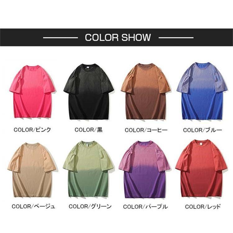 グラデーションTシャツ メンズ 半袖Tシャツ 五分袖Tシャツ ゆったり丸首 ス おしゃれ カットソー 夏服 韓国ファッション カジュアル｜aokisyogistore｜03