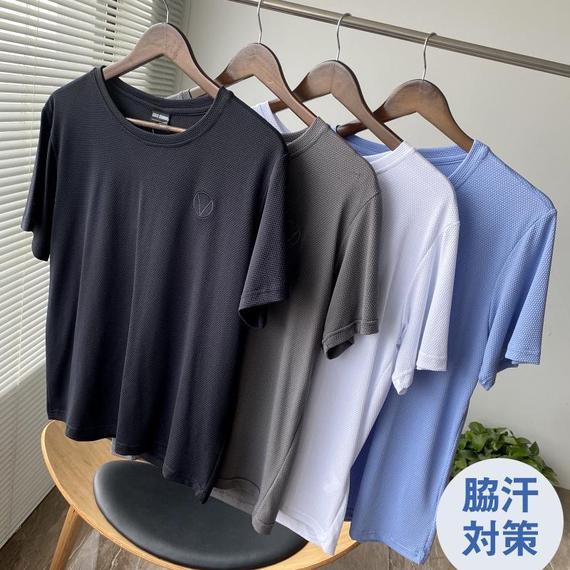 Tシャツ 冷感 メンズ 半袖Tシャツ ストレッチ ひんやり 接触冷感 UVカット 半袖 無地 消臭 脇汗対策 水陸両用 インナー アンダーウェア｜aokisyogistore｜09