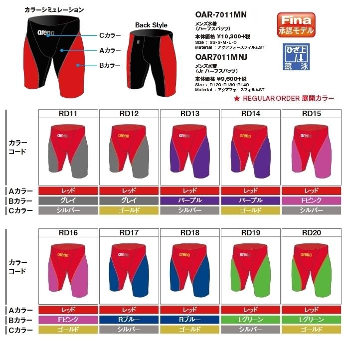 安い アリーナ カスタムオーダー Oar7011mn Rd レッド メンズ競泳水着 Fina承認 ハーフスパッツ アクアフォースフュージョン2 布帛素材 別注生産 最適な材料 Nicmosul Org