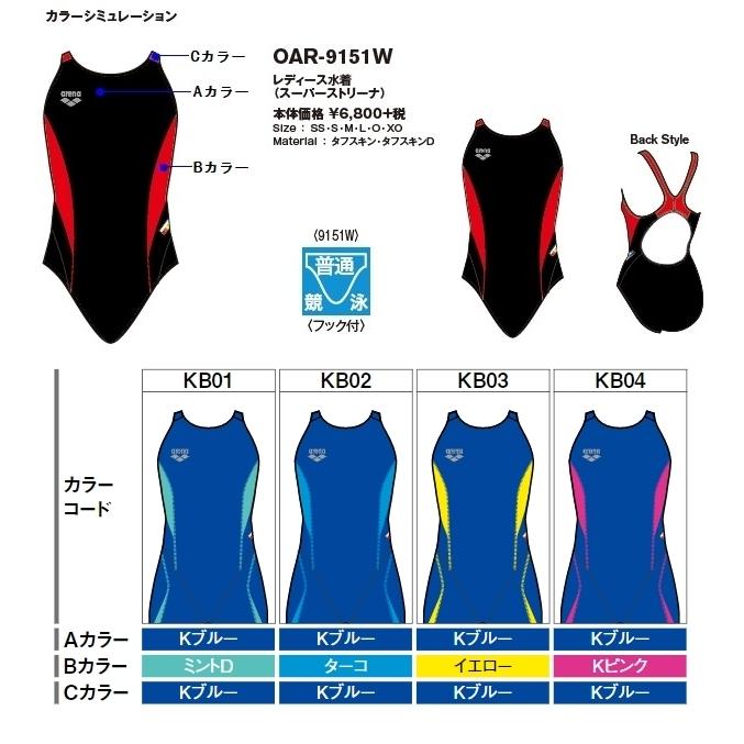 売れ筋 アリーナ カスタムオーダー Oar9151w Kb Kブルー レディース練習水着 タフスーツ スーパーストリーナ 別注生産 柔らかい Www Aqtsolutions Com