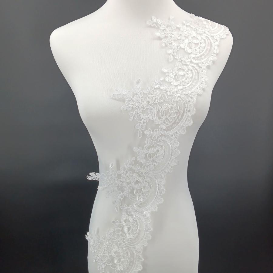 【新品未使用】華やか、総レース　リボン刺繍、パールのジャケット nd326sepa.jpg