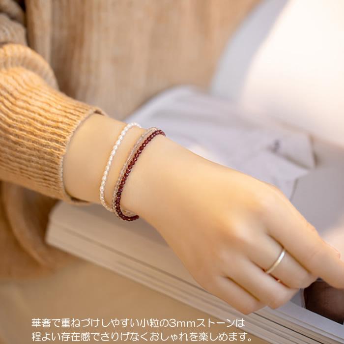 爆買 ガーネット ブレスレット 1月誕生石 細身 天然石 パワーストーン