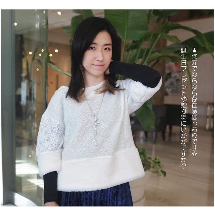 ネックレス アクセサリー 結婚式 ハロウィン 新作 プレゼント 2022 人気 送料無料 シルバー 葉っぱ リーフ モチーフ パール ラインストーン ペンダント|aomushi|06