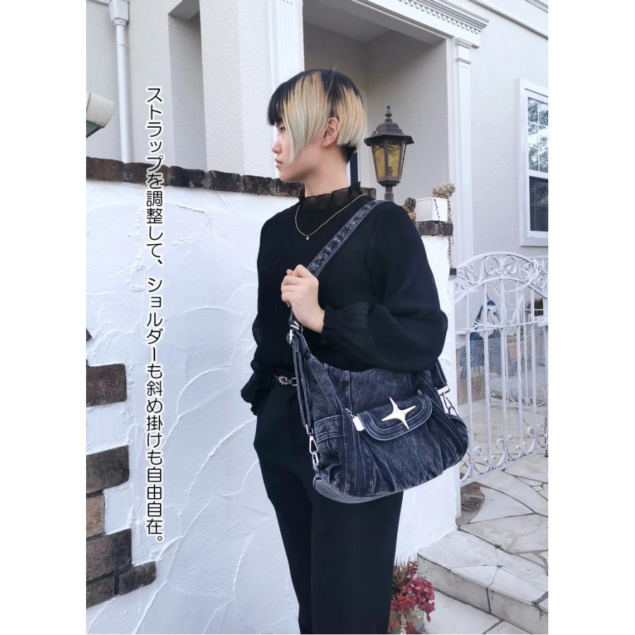 爆買 デニムバッグ レディース メンズ 3WAY ショルダー 斜め掛け
