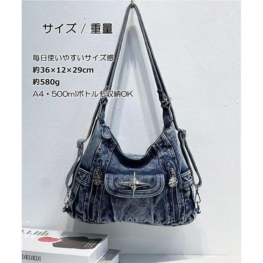 爆買 デニムバッグ レディース メンズ 3WAY ショルダー 斜め掛け