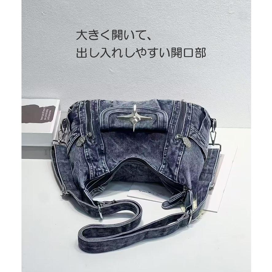 爆買 デニムバッグ レディース メンズ 3WAY ショルダー 斜め掛け