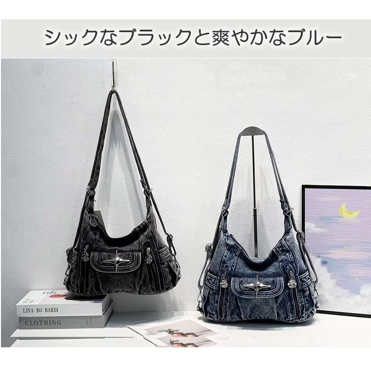 爆買 デニムバッグ レディース メンズ 3WAY ショルダー 斜め掛け