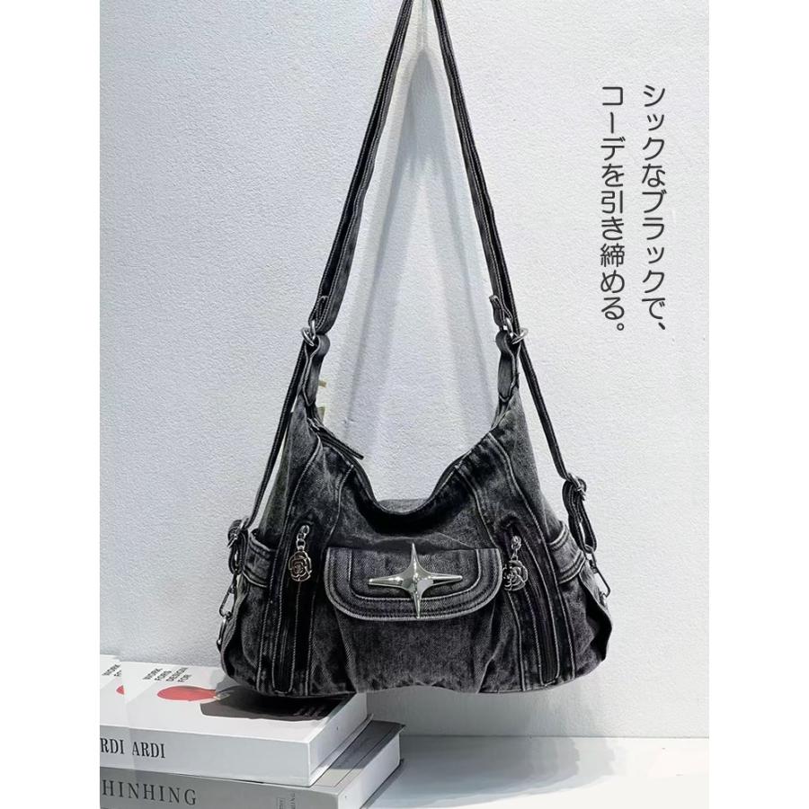 爆買 デニムバッグ レディース メンズ 3WAY ショルダー 斜め掛け