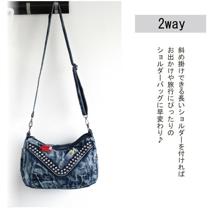 トートバッグ デニム バッグ 2way ショルダーバッグ 肩掛けバッグ 新