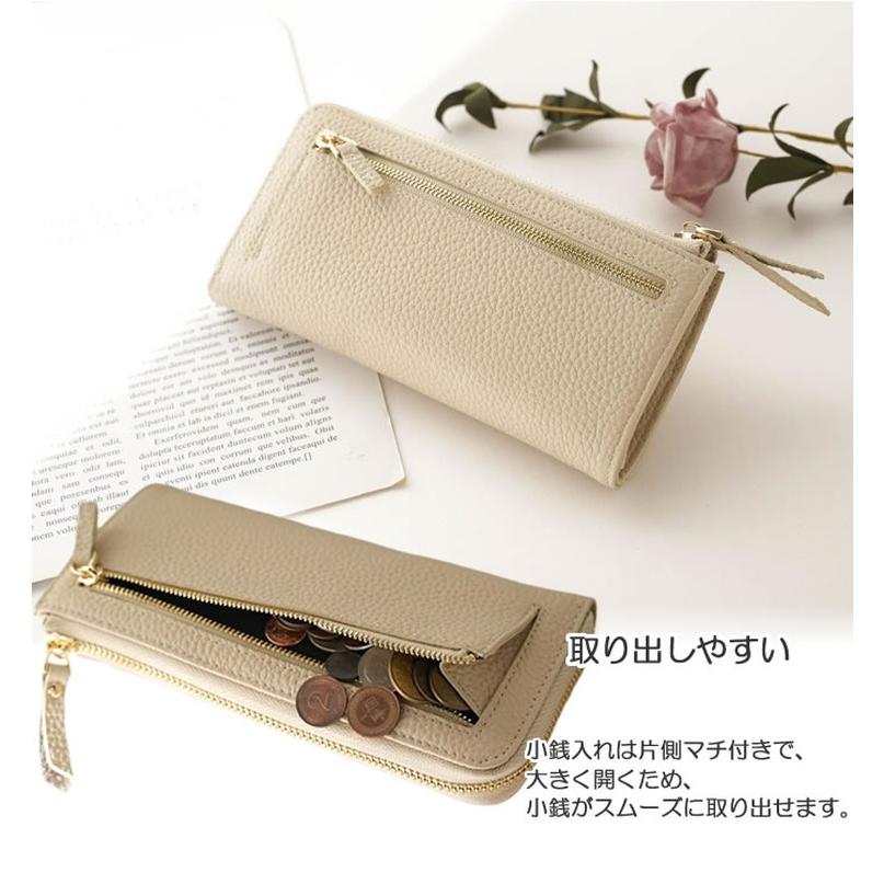 【新品未使用】レディース ラムスキン　本革財布 MGSABLE 長財布 レディース メンズ 本革 ラウンド 財布 ブラウン