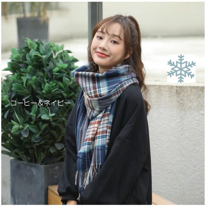 在庫限り マフラー 大判 レディース チェック 柄 新作 大きなチェック柄マフラー 防寒 冬 秋冬 ウールタッチ 可愛い 人気 おしゃれ Muffler Amgrocery 通販 Yahoo ショッピング