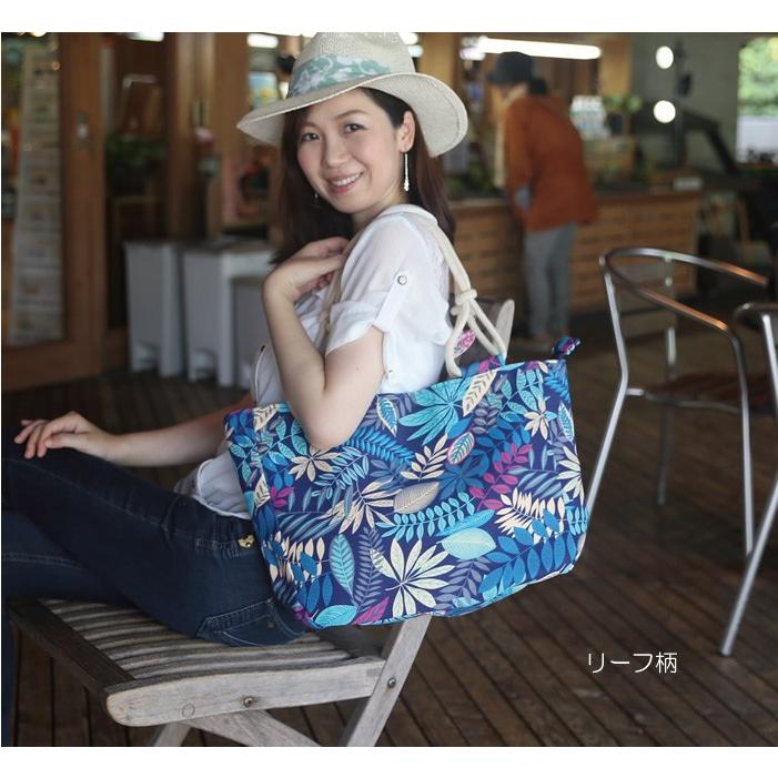 マザーズバッグ キャンバストートバッグ リーフ柄 アニマル柄 肌に