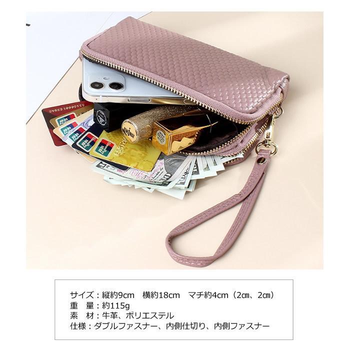 本革 ポーチ 化粧ポーチ マルチポーチ ダブルファスナー レザー
