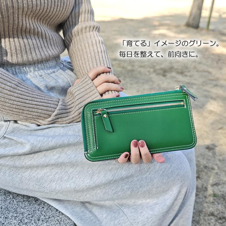 AMgrocery 【リニューアル】本革 L字ファスナー 長財布 薄型 軽量 大
