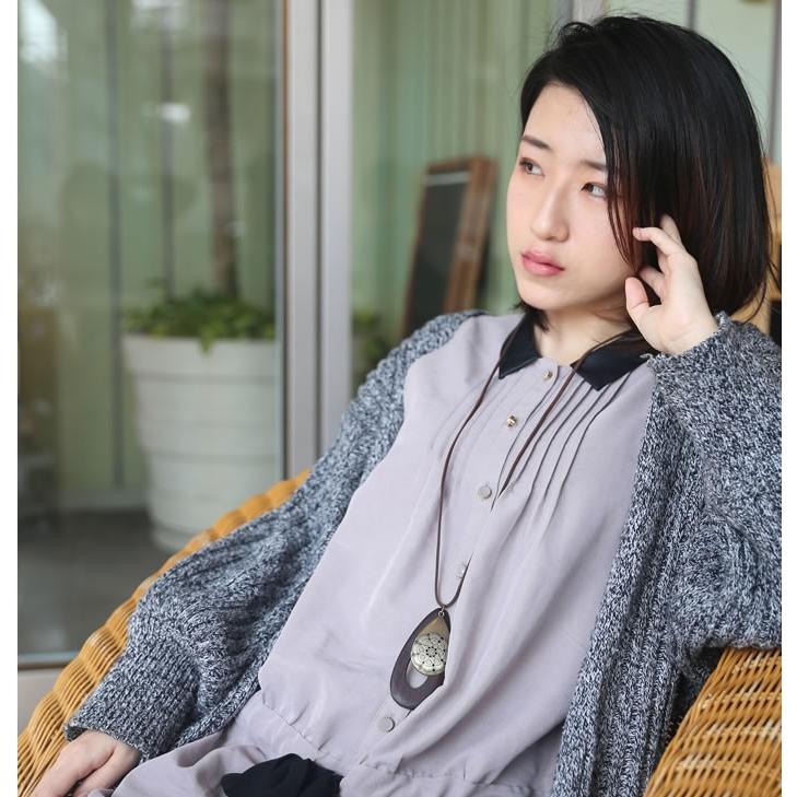 ロングネックレス レディース ペンダント アンティーク風 水滴模様 