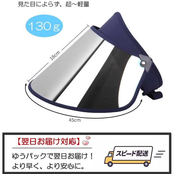 偏光サンバイザー レディース UV99％カット ワイドタイプ 紫外線