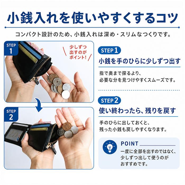 財布・ケース・小物入れ smri AMgrocery 二つ折り財布 メンズ スキミング防止 パスケース付き 薄型