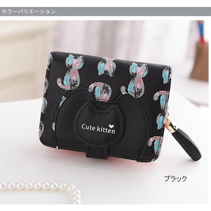 AMgrocery 猫柄 ミニ財布 二つ折り財布 レディース 安い AMgrocery 猫柄 ミニ財布 二つ折り財布 レディース 安い