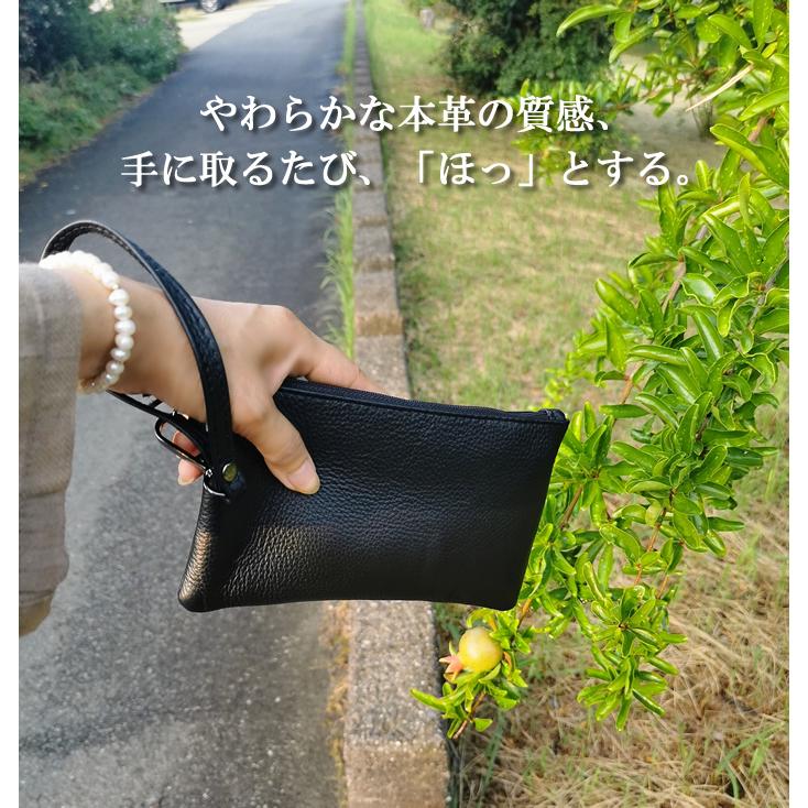 AMgrocery 本革 マルチポーチ 財布ポーチ レディース 長財布