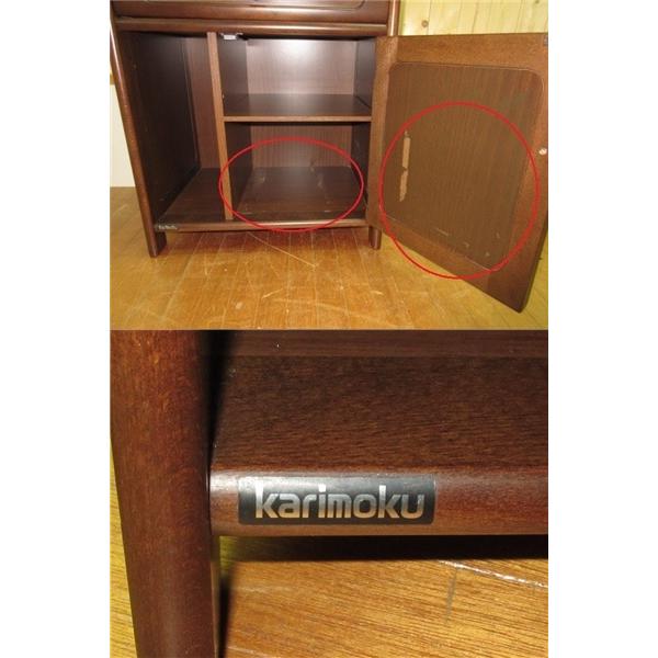 【中古】カリモク ファックス台 コンセント付 電話台 木製 ダークブラウン カリモク家具 FAX台 karimoku リビング 書斎 寝室 |  | 02