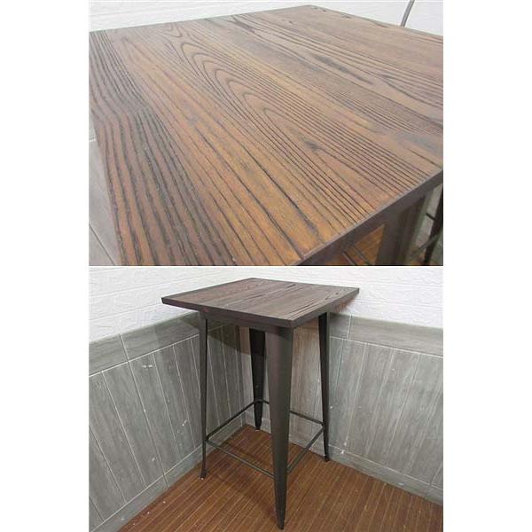 【中古】 バーテーブル＆椅子2脚セット オイルステイン風 ブラウンバーテーブル3点セット こげ茶  イス2脚 ハイチェア カウンターチェア |  | 01