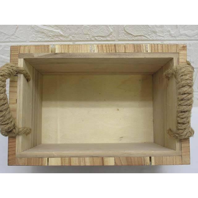 【未使用品】 ウッドボックス 大 取手付き 木製 インテリア 輸入雑貨 薪 収納ボックス ナチュラル クラフト 端材 木箱 蓋なし WOOD BOX |  | 01