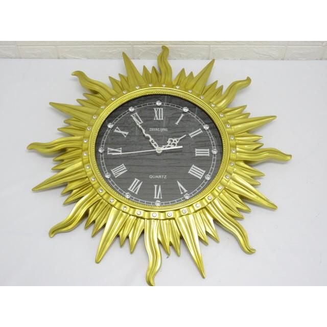 【未使用品】 大きな太陽の掛時計 ゴールド 直径63cm 太陽の時計 輸入雑貨 掛け時計 Sun Clock オシャレ インテリア | 