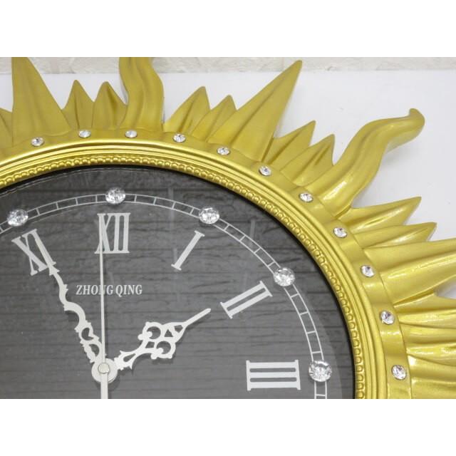 【未使用品】 大きな太陽の掛時計 ゴールド 直径63cm 太陽の時計 輸入雑貨 掛け時計 Sun Clock オシャレ インテリア |  | 01