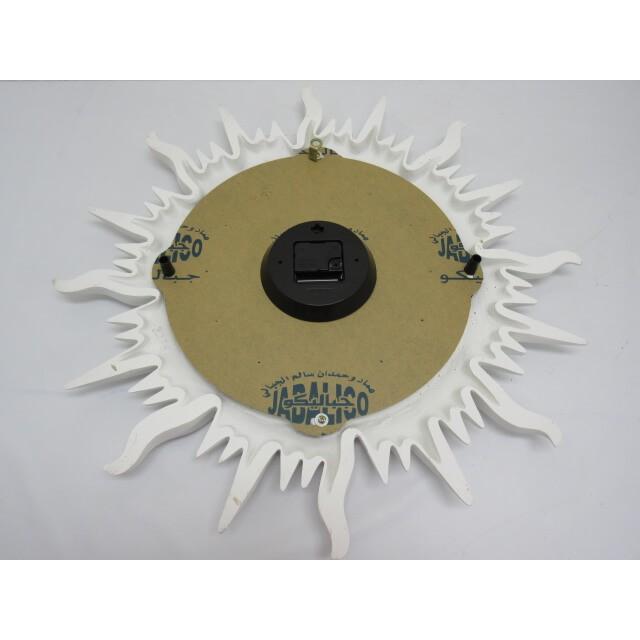 【未使用品】大きな太陽の掛時計 ホワイト 直径63cm 大型 輸入雑貨 太陽の掛け時計 アナログ 連続秒針 Sun Clock 白 樹脂製 彫刻 |  | 02