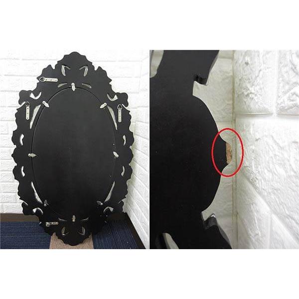 【未使用品】 ウォールミラー 楕円型 シルバー 輸入雑貨 大型 オーバル 銀色 絵付け 壁掛け鏡 姿見 一面鏡 レリーフ デコラティブ インテリア |  | 02