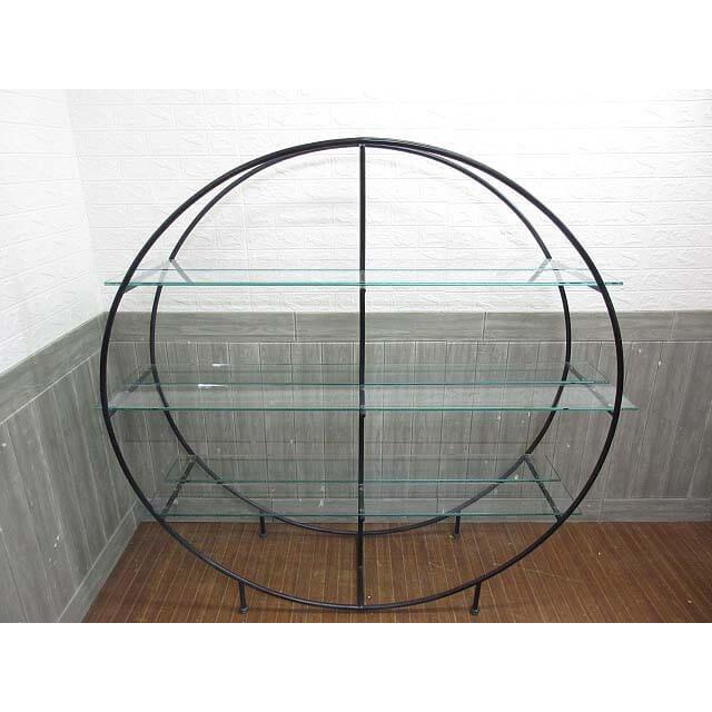 【中古】札幌市内・札幌近郊限定 アスプルンド リド ラウンドオープンシェルフ ガラス棚板付き 3段 ASPLUND RIDO 大型ディスプレイラック | 