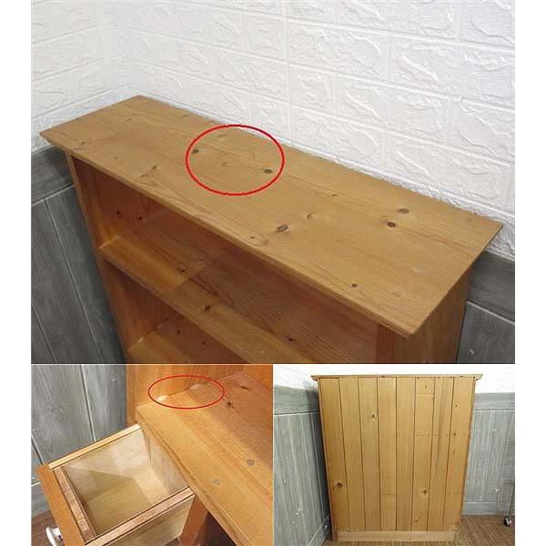 【中古】カントリー調 オープンラック 3段 木製 ハンドメイド 飾り棚 収納棚 引き出し2杯 天然木 ナチュラル ディスプレイラック オープンシェルフ |  | 02