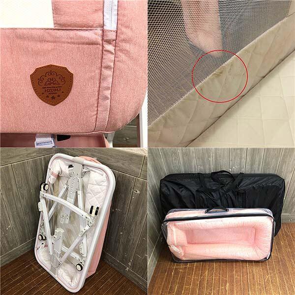 中古】折りたたみベビーベッド＆ドッカトットセット 蚊帳付き