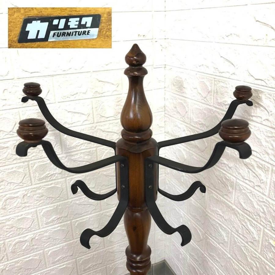 【中古】カリモク ポールハンガー コロニアル 高さ180cm ダークブラウン karimoku コート掛け コートハンガー コートツリーこげ茶 帽子 かばん バッグ |  | 01