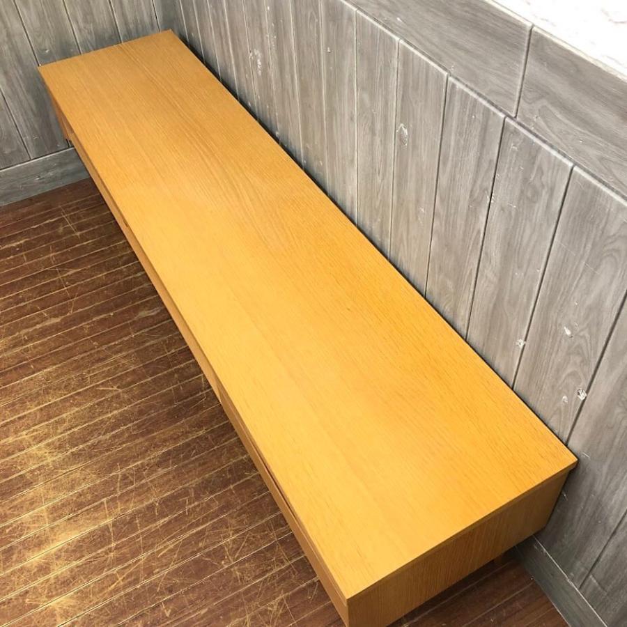 【中古】 ウニコ テレビボード シグネ 幅160cm ナチュラル unico SIGNE ローボード  AVボード テレビ台 木製 引出2杯 脚付き |  | 01