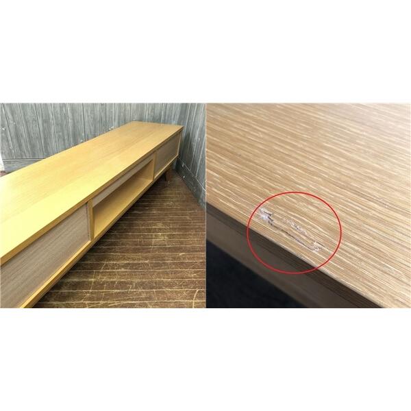 【中古】 ウニコ テレビボード シグネ 幅160cm ナチュラル unico SIGNE ローボード  AVボード テレビ台 木製 引出2杯 脚付き |  | 04