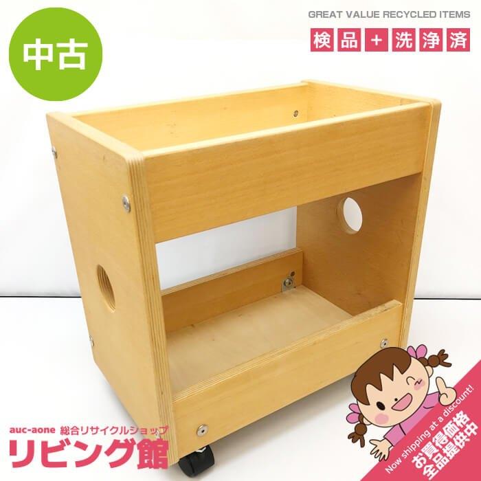 中古】 無印良品 収納ワゴン 2段 ナチュラル キャスター付き 中古】 無印良品 収納ワゴン 2段 ナチュラル キャスター付き