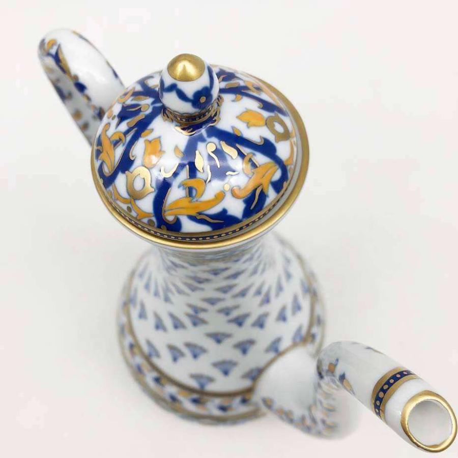 【中古】 ジョルナイ ポット 白地 青 ZSOLNAY ハンガリー製 水差し ティーポット ホワイト ブルー 総柄 お茶 洋食器 陶磁器 ジョルナイ 中古 |  | 02