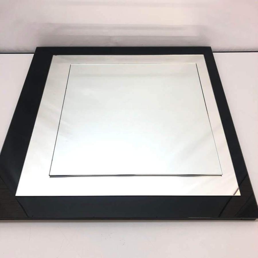 【中古】 ウォールミラー ブラック 四角形 壁掛け 鏡 かがみ 一面鏡 姿見 黒 スクエア オシャレ モダン ウォールミラー 中古 |  | 01