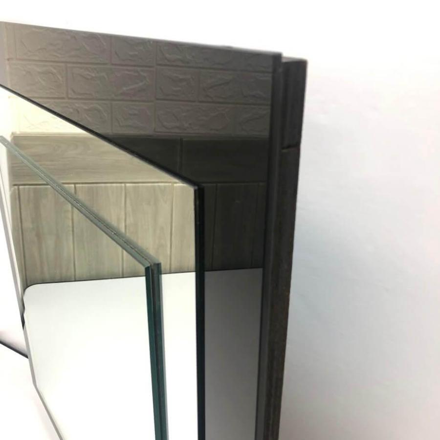 【中古】 ウォールミラー ブラック 四角形 壁掛け 鏡 かがみ 一面鏡 姿見 黒 スクエア オシャレ モダン ウォールミラー 中古 |  | 02