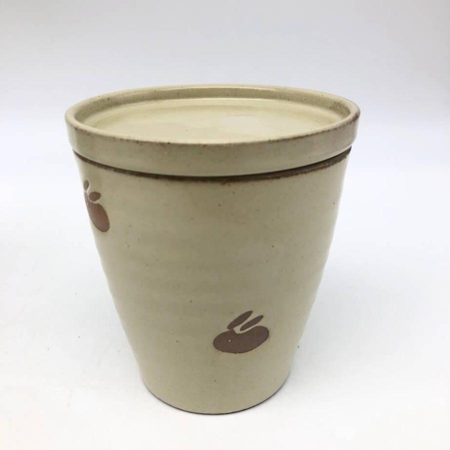 【未使用品】 美濃焼 水峰窯 小皿付きカップ5個＆中皿セット 五釉うさぎ 5色 陶器製 湯呑 蓋にもなる小皿付 兎 三角皿 プレート 和食器 |  | 03