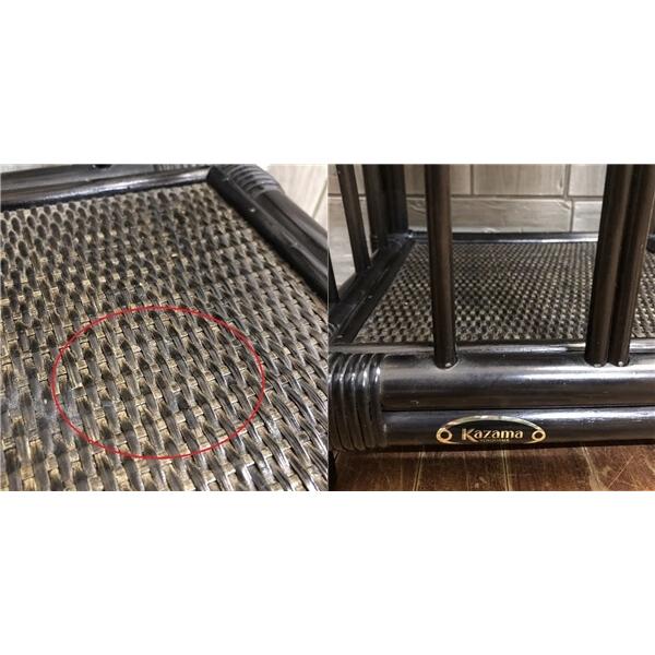 【中古】 カザマ ラタン製 電話台 黒 3段 引出付き レトロ KAZAMA 籐家具 籐製 TEL台 花台 鉢台 飾り棚 ラック シェルフ 棚 ブラック 電話台 中古 |  | 04