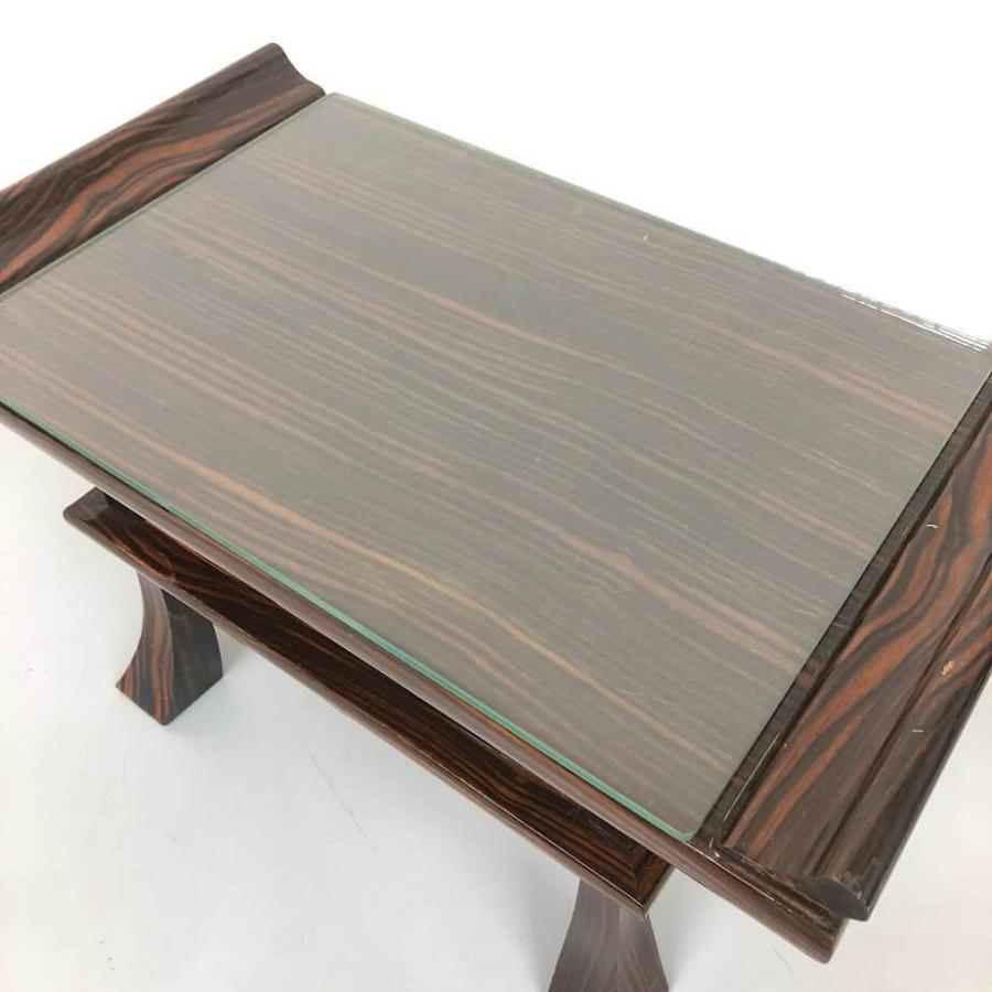 【中古】 経机 ブラウン系 筆返し付き 幅50cm 引き出し付き ガラス天板 御供机 木目 机 お経 台 卓 木製 テーブル お供え 仏壇 法事 葬儀 |  | 01