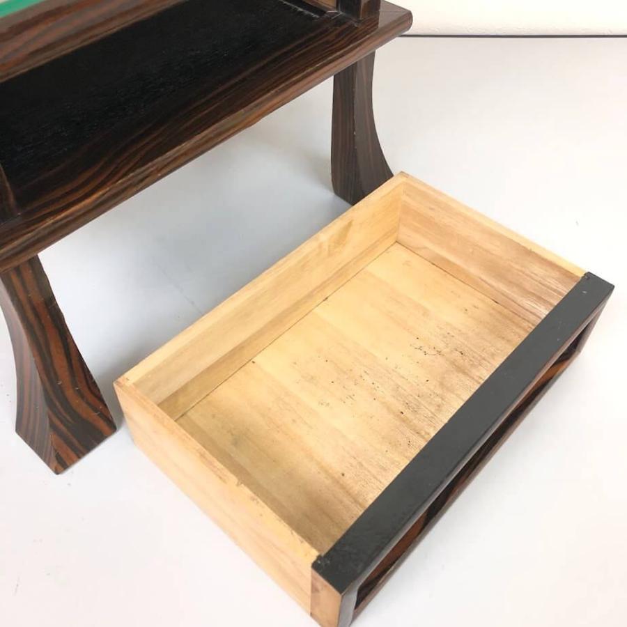 【中古】 経机 ブラウン系 筆返し付き 幅50cm 引き出し付き ガラス天板 御供机 木目 机 お経 台 卓 木製 テーブル お供え 仏壇 法事 葬儀 |  | 02