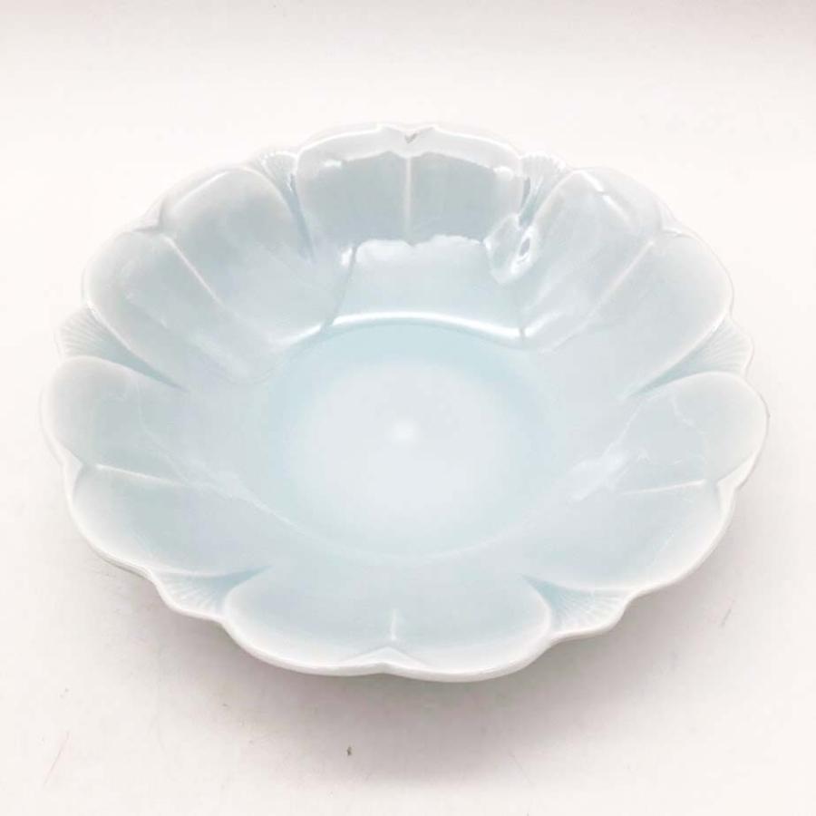【未使用品】 快山窯 青白磁 兆花文六寸鉢 2個セット 共箱付 ペールブルー 陶磁器 食器 水色 盛鉢 ボウル 深皿 和食器 工芸品 兆花文六寸鉢 |  | 01